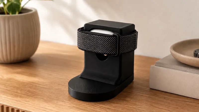 CleanHold Dockingstation aus dem 3D-Druck auf einem Holzregal