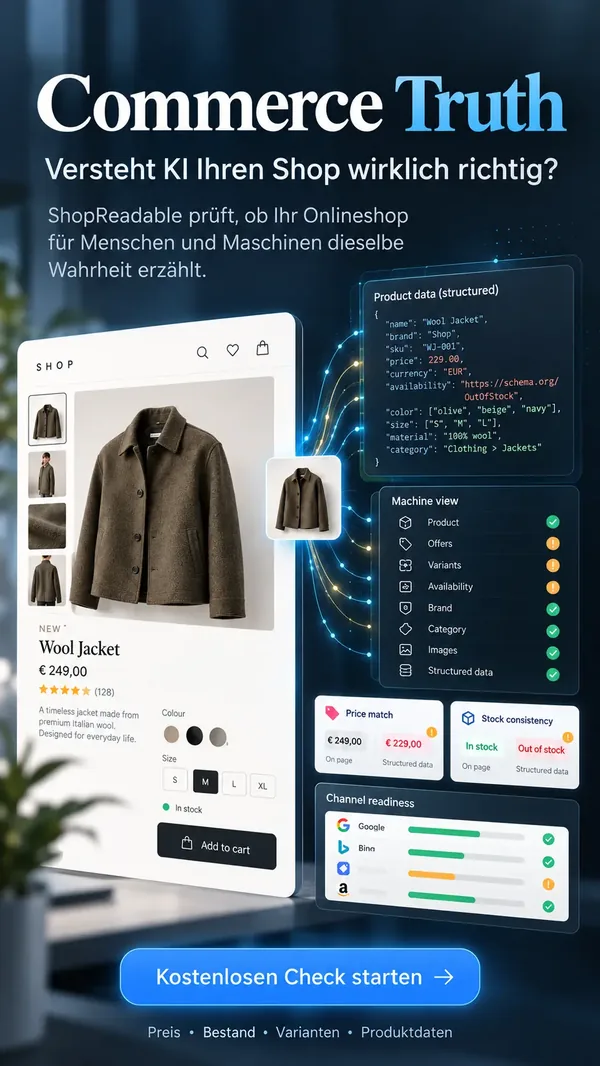 ShopReadable – Commerce Truth: Versteht KI Ihren Shop wirklich richtig?