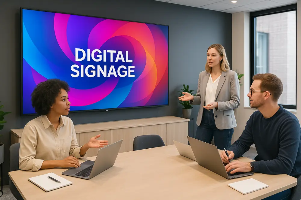 Die Rolle von digital signage in teams rooms für produktive Zusammenarbeit
